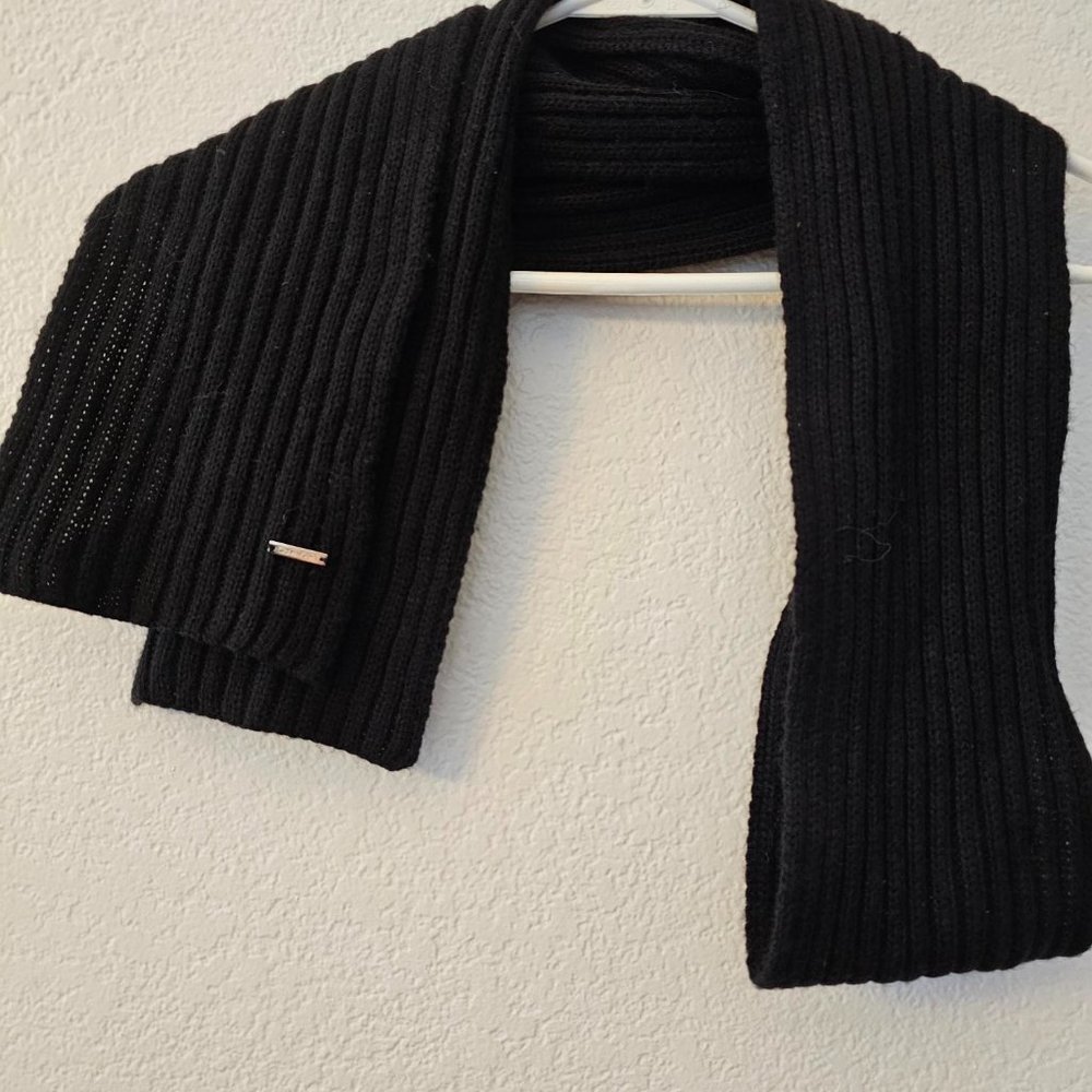 Calvin Klein Black Scarf 100% Acrylic 68" x 5"